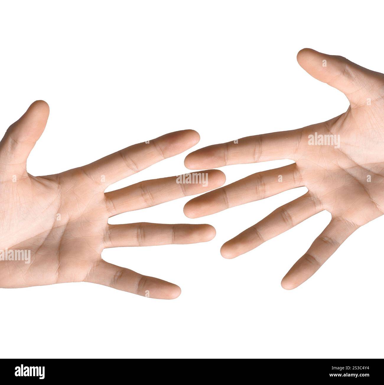 simbolo della mano isolato su sfondo bianco Foto Stock