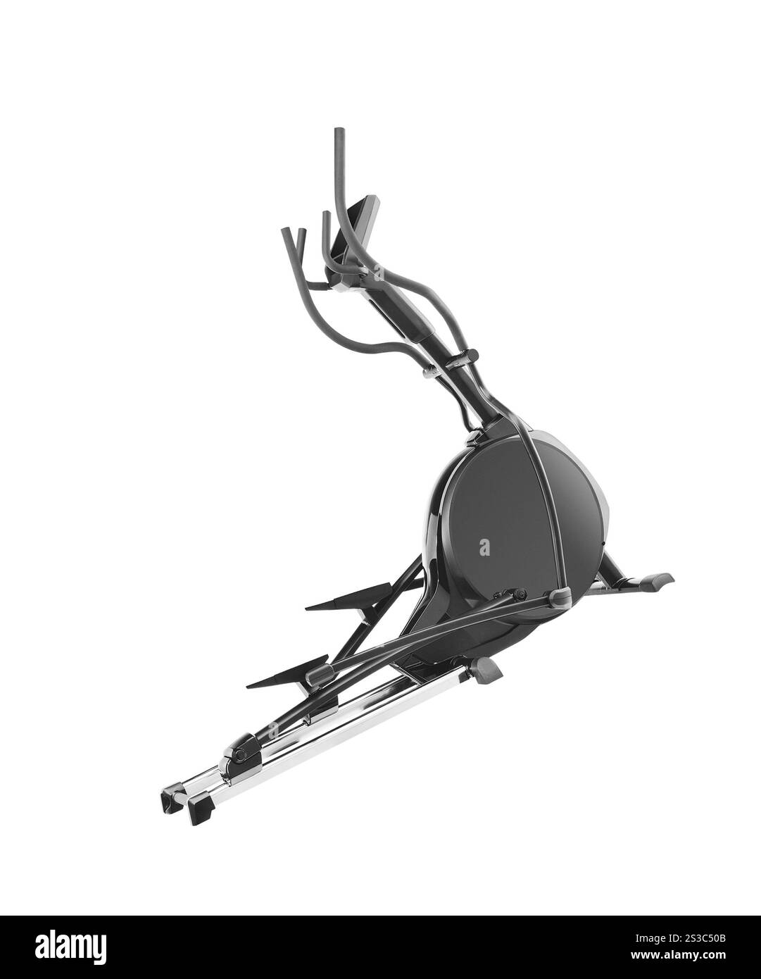 Ellittica cross trainer isolati su sfondo bianco Foto Stock