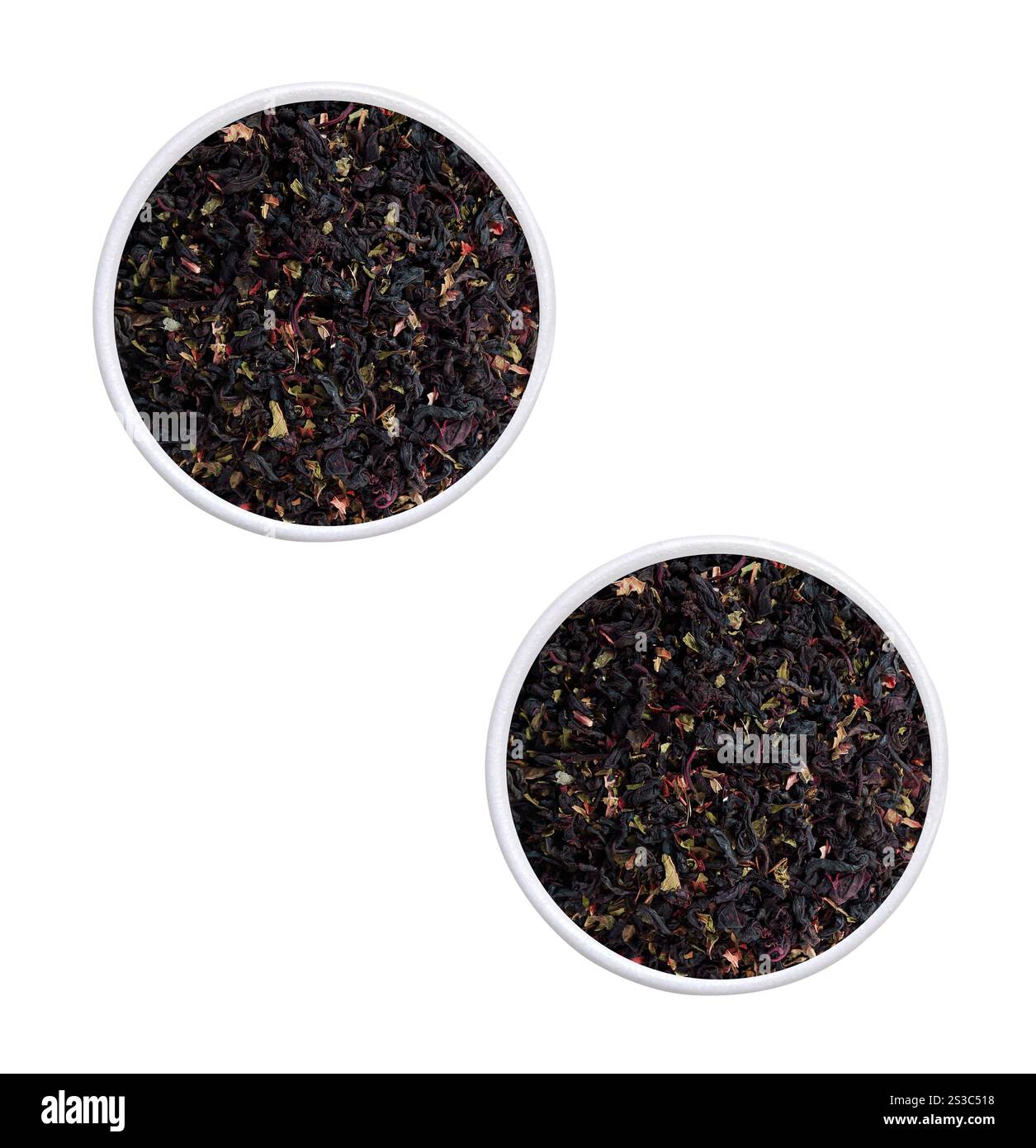 tazza da tè con tè isolato su sfondo bianco. tazza da tè con tè isolato Foto Stock