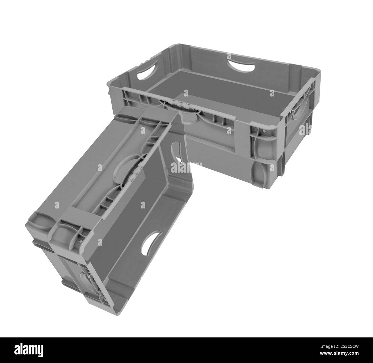 casse vuote isolate su sfondo bianco. casse vuote isolate Foto Stock