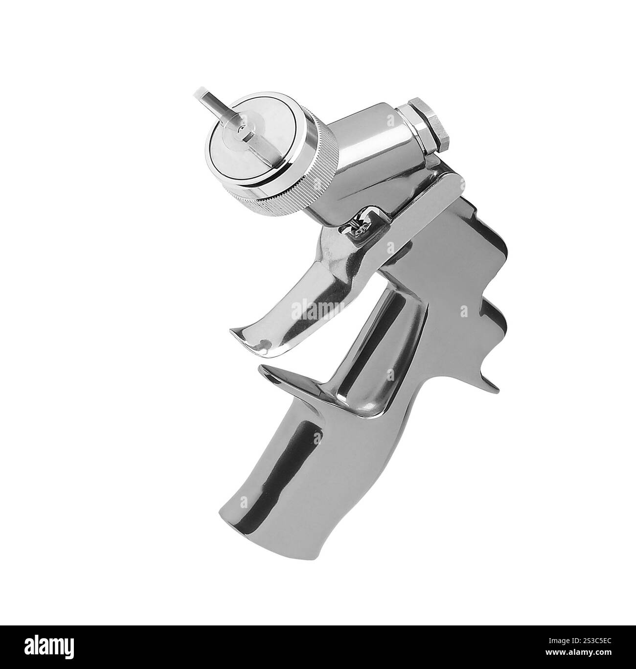 Pistola a spruzzo isolata su sfondo bianco. Pistola a spruzzo isolata Foto Stock