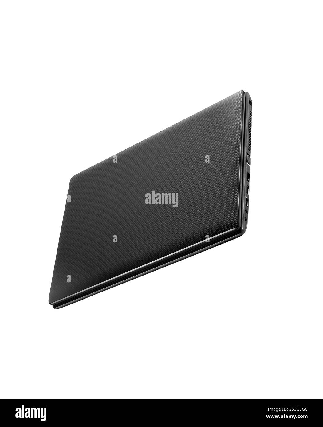 Computer portatile chiuso isolato su sfondo bianco Foto Stock