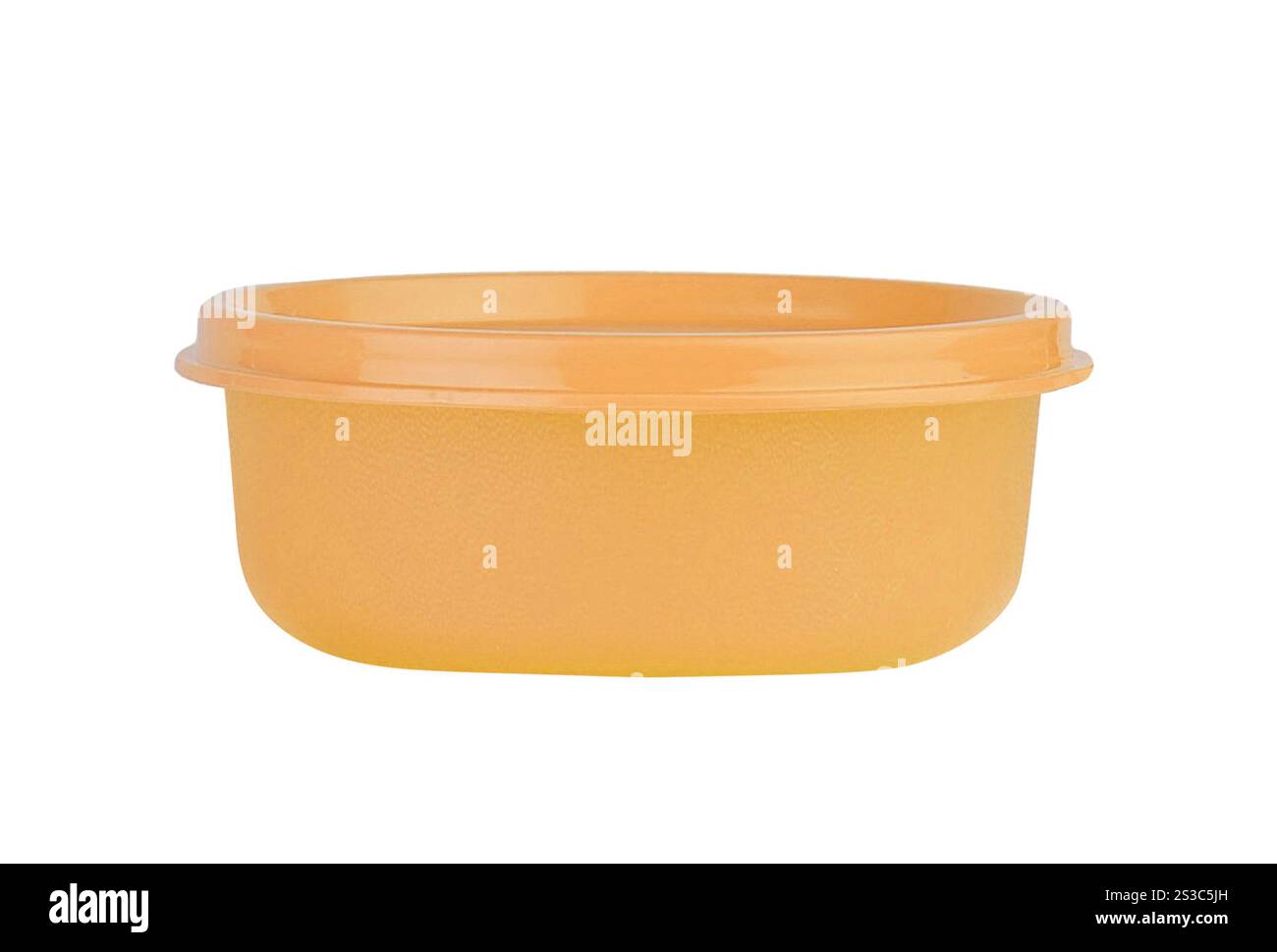 Contenitore in plastica per alimenti isolato su bianco Foto Stock