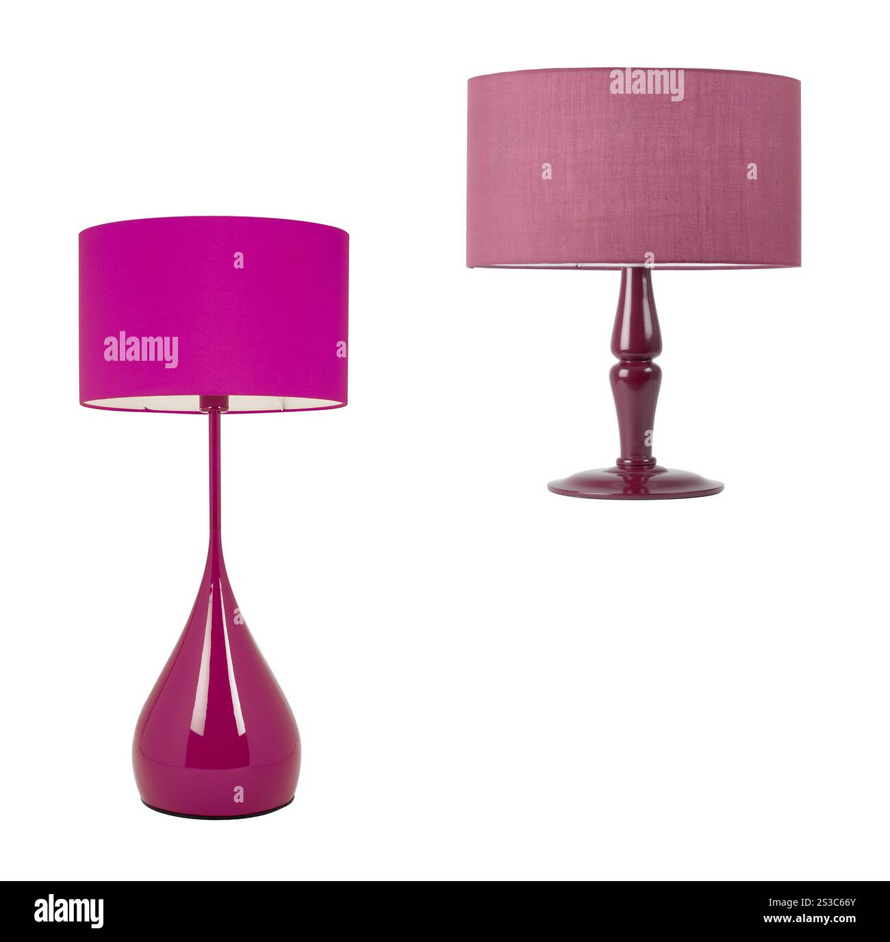 Lampade da tavolo isolate su sfondo bianco. Lampade da tavolo isolate su bianco Foto Stock