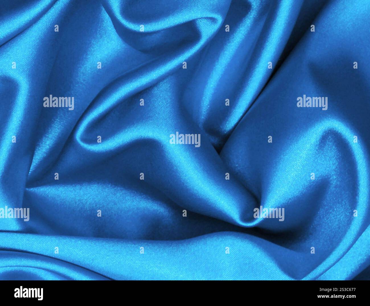 Elegante sfondo in seta blu scuro. Seta liscia ed elegante blu scuro Foto Stock