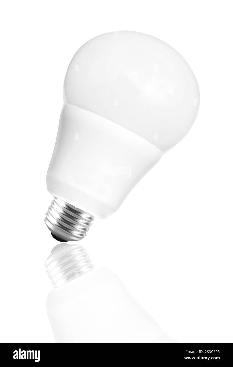 LED lampadina luce isolati su sfondo bianco Foto Stock