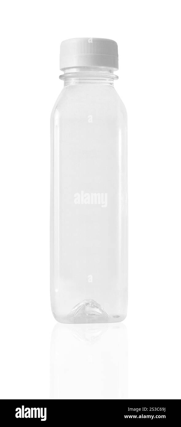 Flacone in plastica isolato su bianco. Flacone di plastica Foto Stock