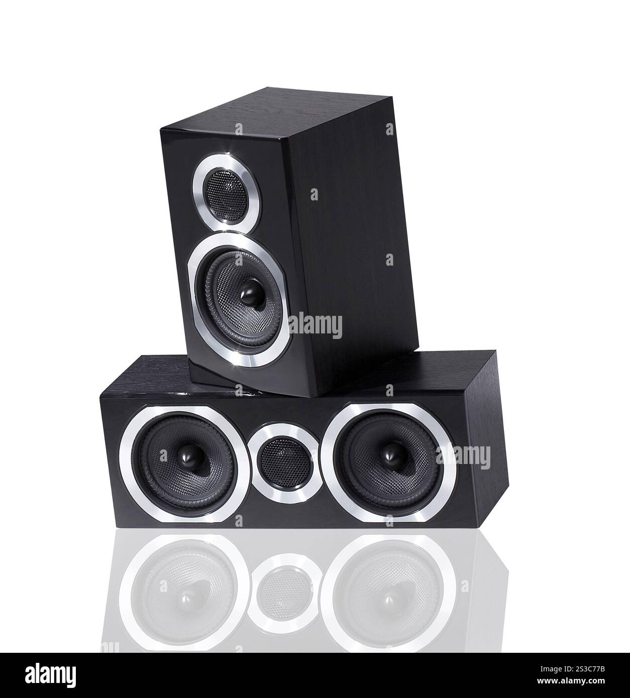 colonne musicali su sfondo bianco. colonne musicali Foto Stock