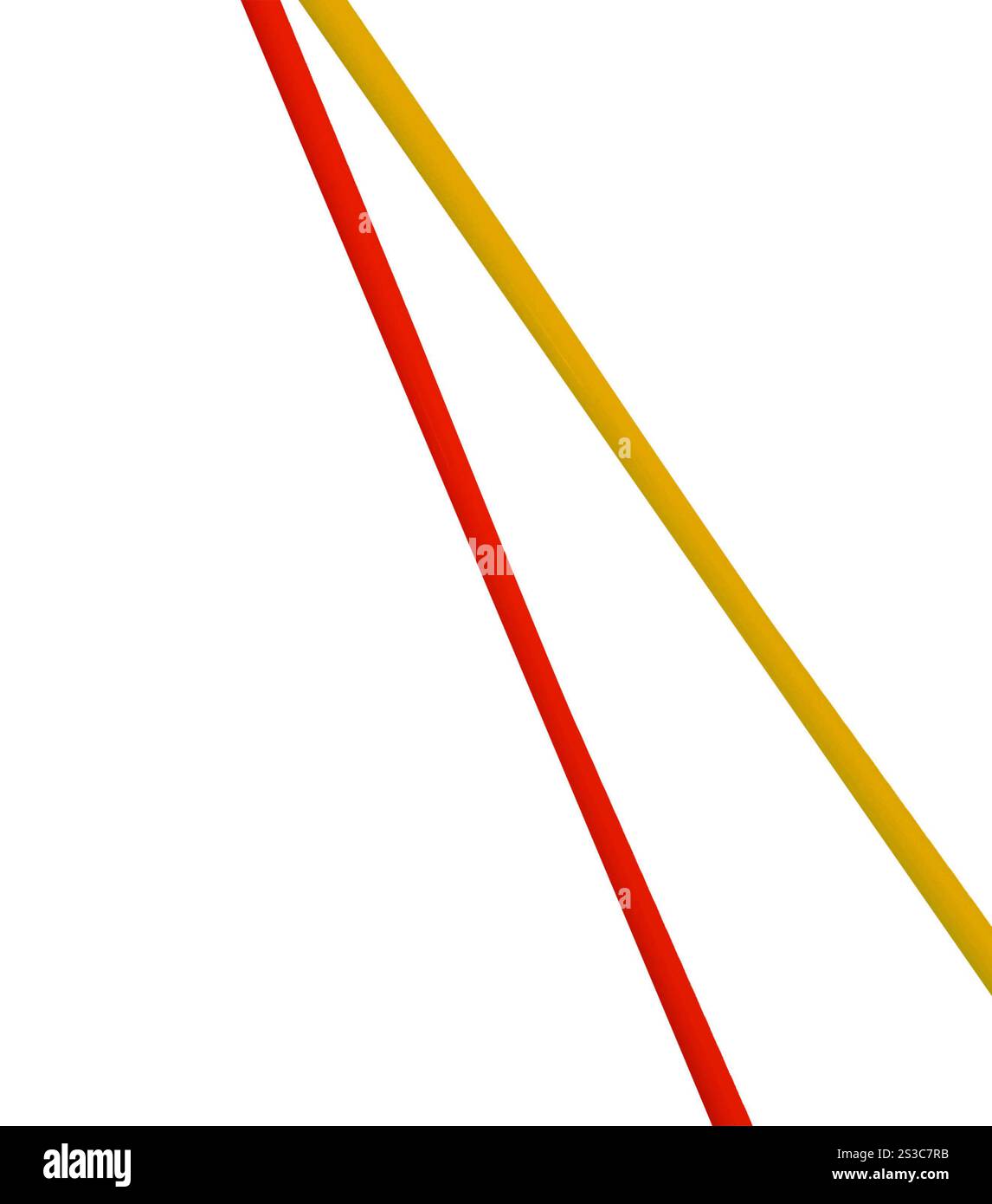 Poche cannucce colorate isolate Foto Stock