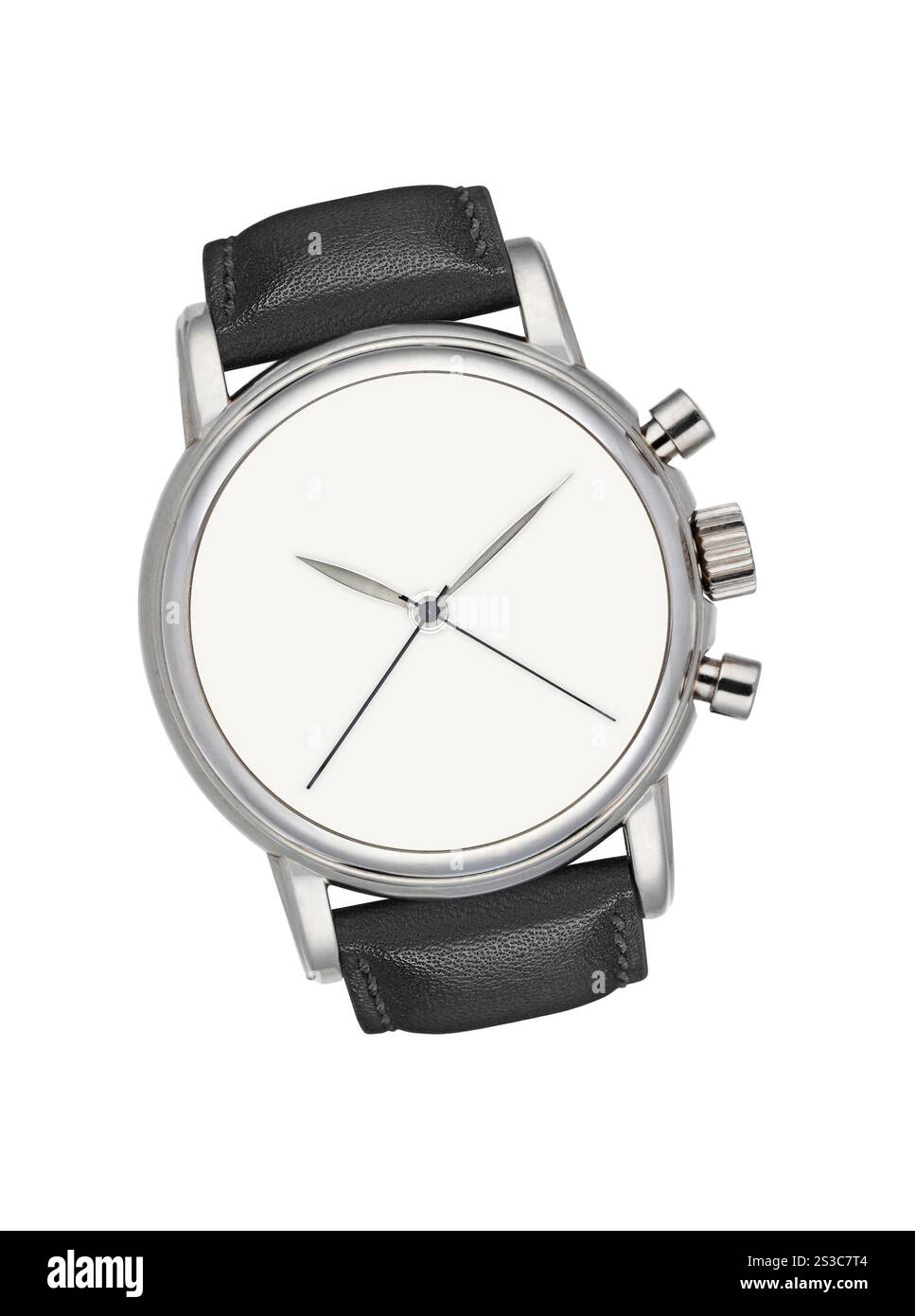 Orologio da polso argento isolato Foto Stock