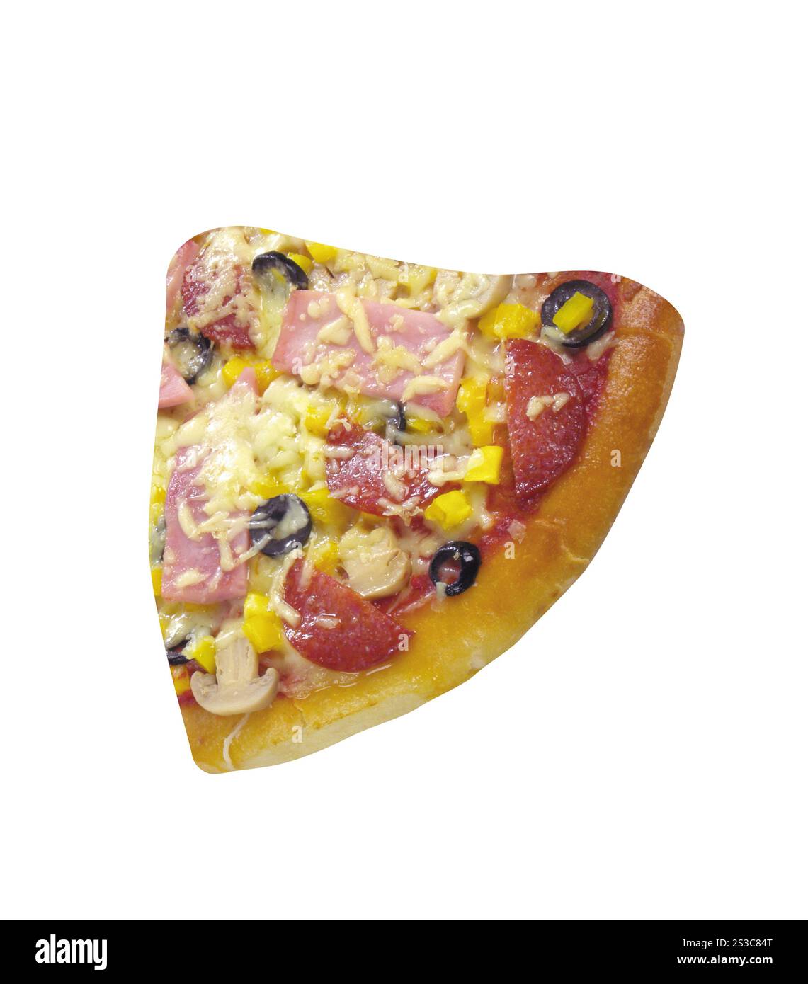 Pizza. Italiano fresco con salame Foto Stock
