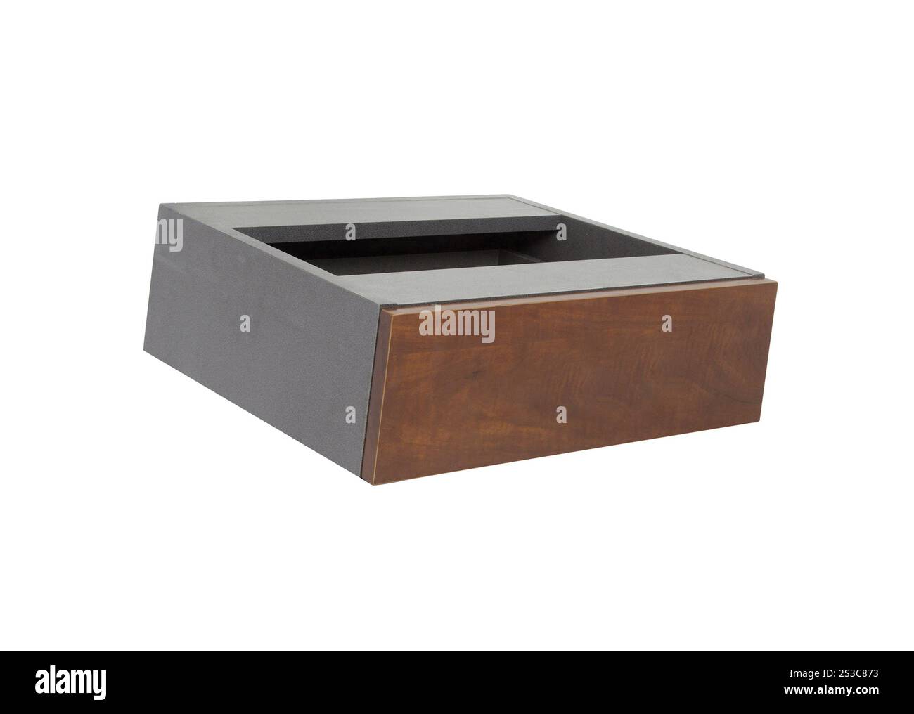 Scatola in legno marrone scuro Foto Stock