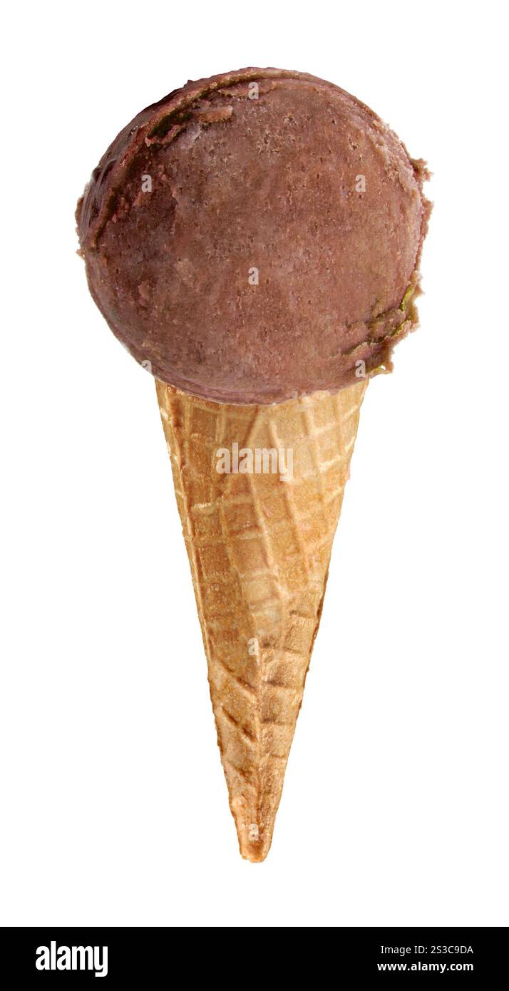 Gelato al cioccolato con cono. Gelato al tè verde con cono Foto Stock