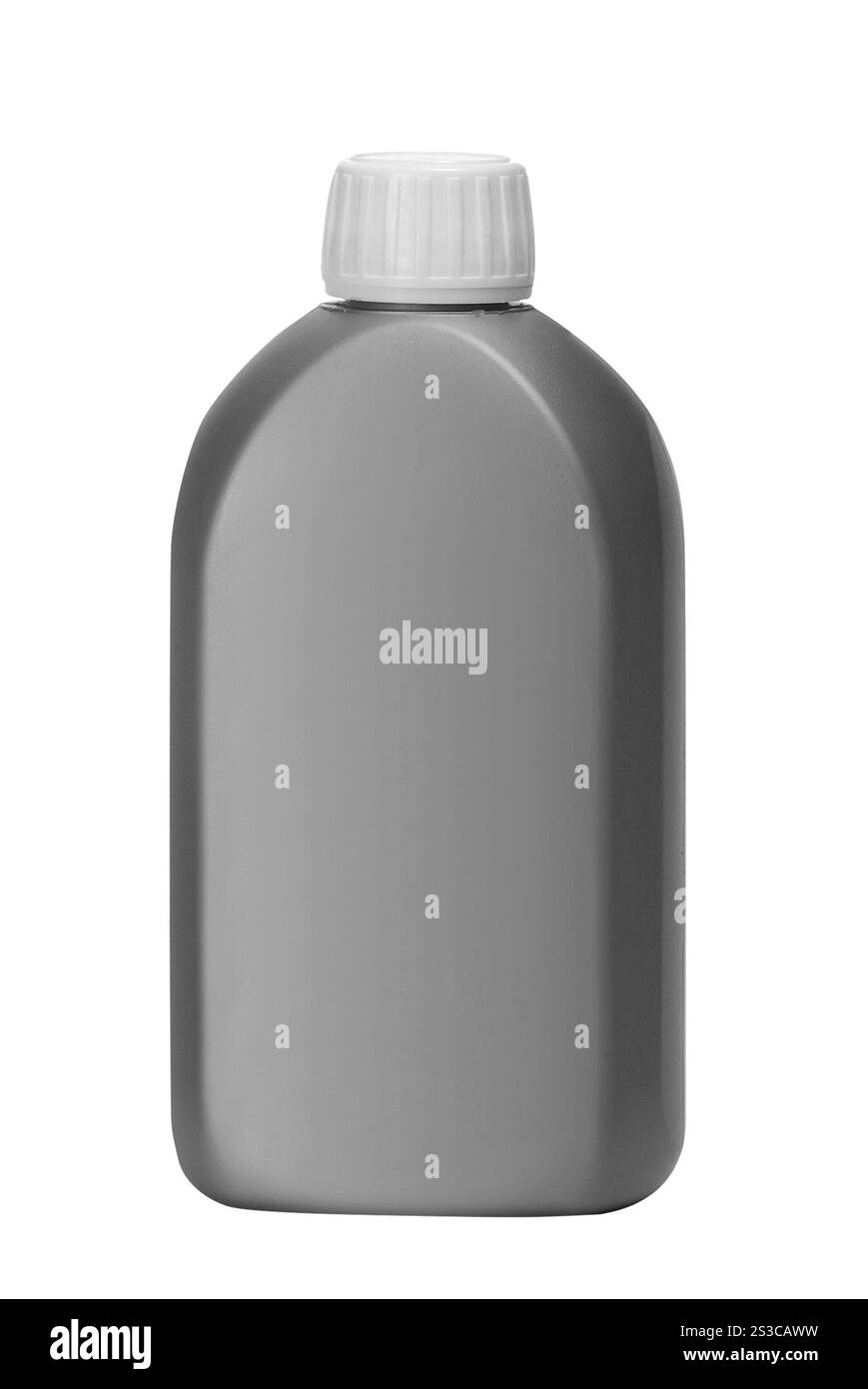 La bottiglia di plastica su sfondo bianco Foto Stock