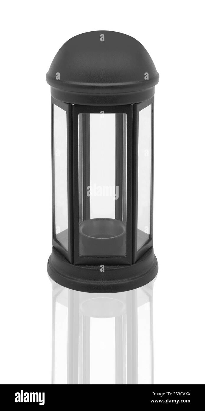 Lanterna decorativa isolata su sfondo bianco Foto Stock