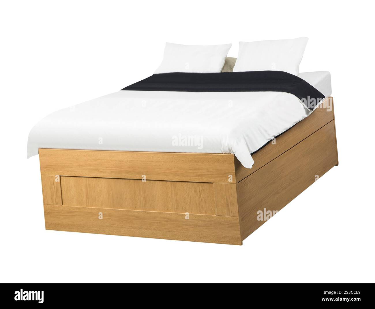 Letto isolato sul bianco Foto Stock