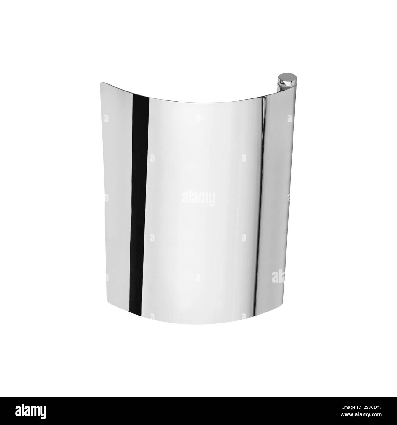 un portarotoli cromato isolato su bianco Foto Stock