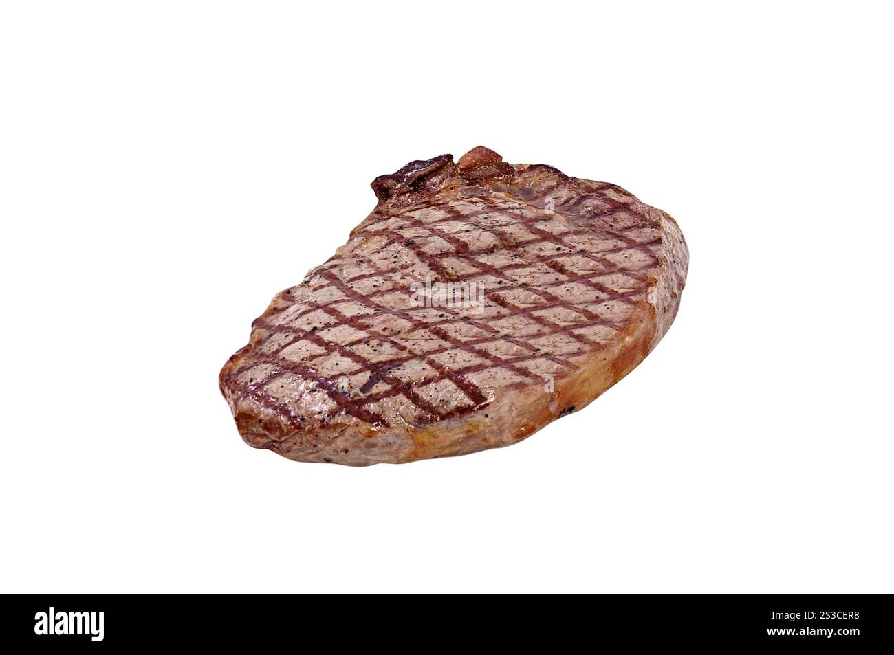 Bistecca di manzo alla griglia isolata Foto Stock