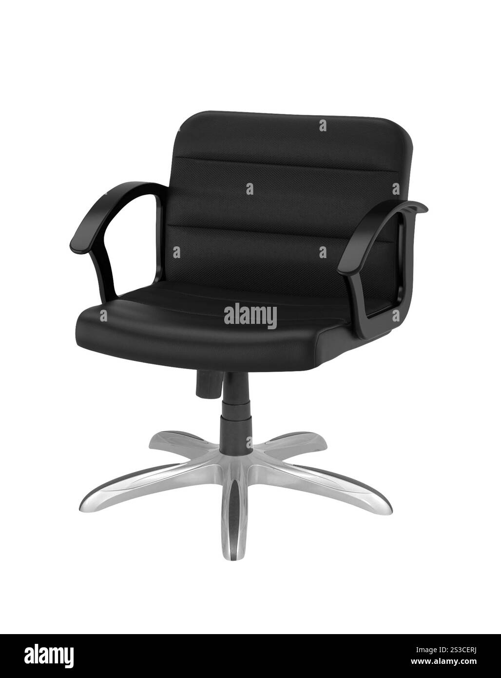 Sedia da ufficio nera isolata Foto Stock