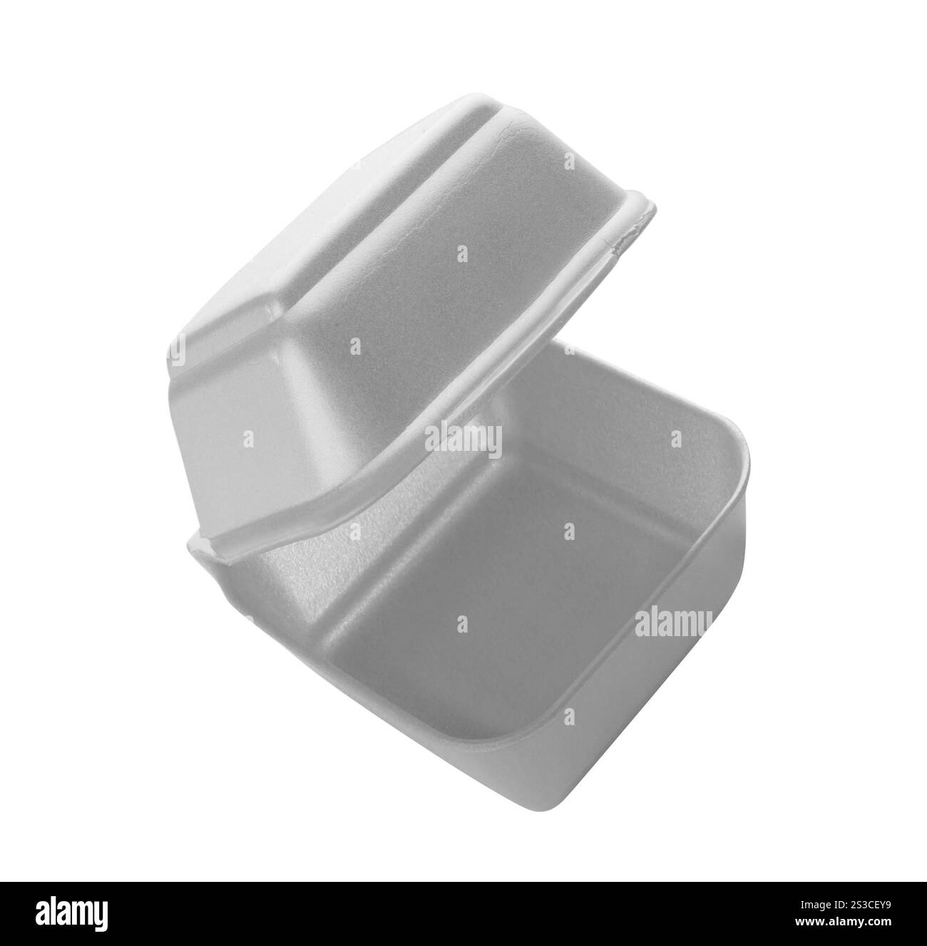 Contenitore di plastica trasparente isolato su bianco Foto Stock