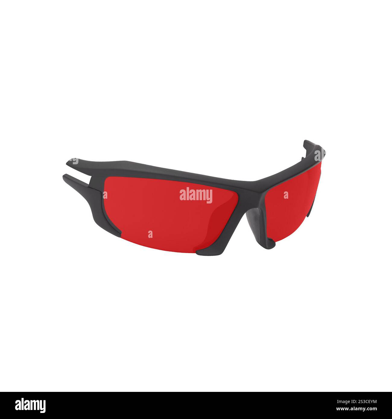 Occhiali da sole sportivi da bicicletta isolati sul bianco Foto Stock