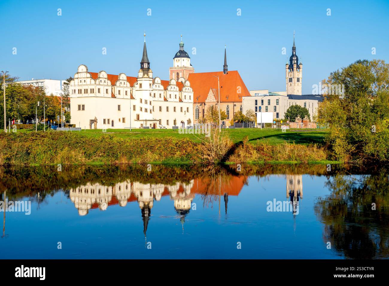 Città vecchia di Dessau, Sassonia Anhalt, Germania Foto Stock