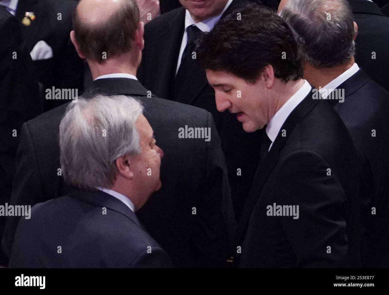 Washington, Stati Uniti. 9 gennaio 2025. Il primo ministro canadese Justin Trudeau arriva alla Washington National Cathedral prima di un funerale di stato per l'ex presidente Jimmy Carter a Washington DC giovedì 9 gennaio 2025. Carter, il 39° presidente, morì all'età di 100 anni il 29 dicembre 2024 nella sua casa di Plains, Georgia. Foto di Leigh Vogel/UPI credito: UPI/Alamy Live News Foto Stock