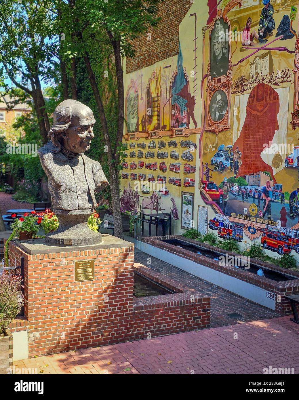 Benjamin Franklin Park a Philly, Pennsylvania Foto Stock