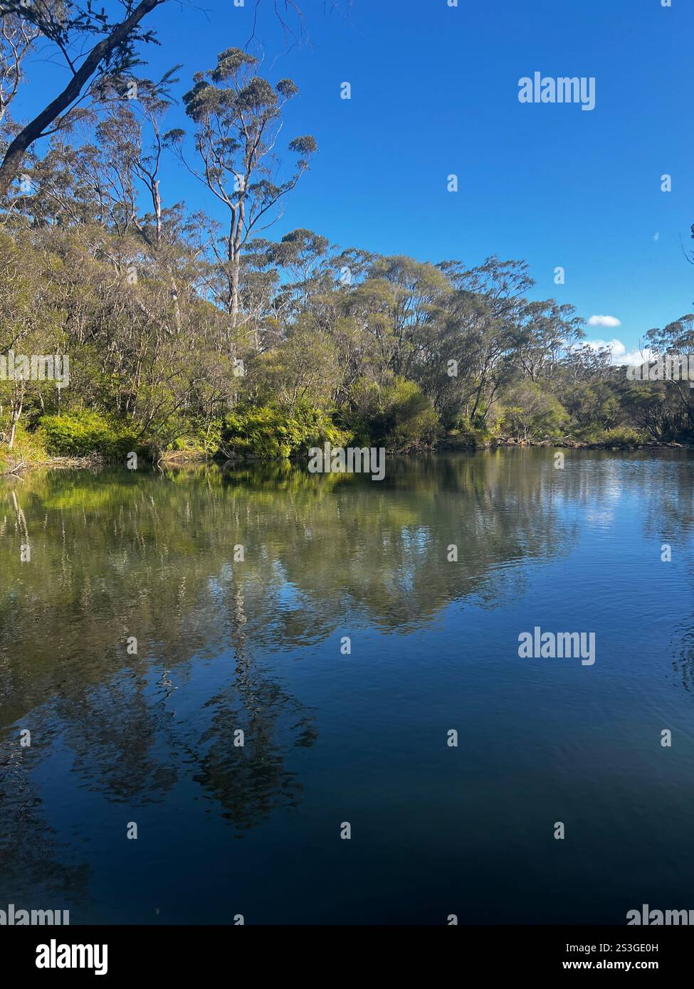 Piscina naturale segreta in Australia foto paesaggistiche del nuovo Galles del Sud - Immagine stock catturata con smartphone