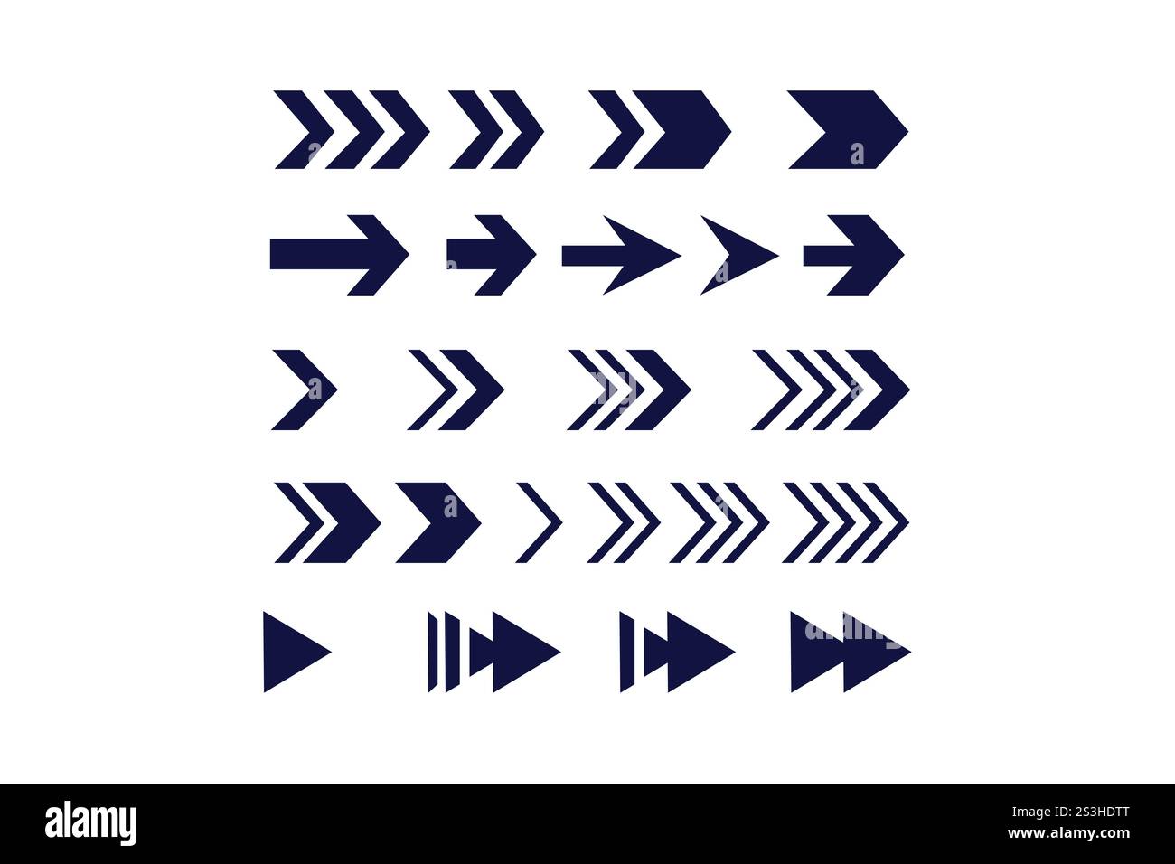 Illustrazione grafica vettoriale una serie di icone a freccia Illustrazione Vettoriale
