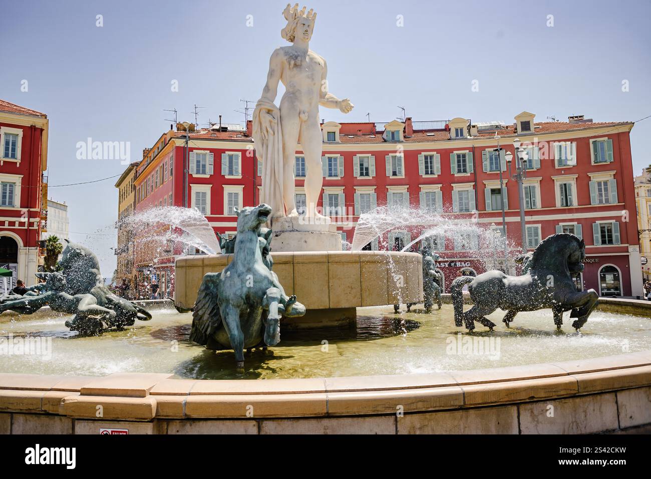 Fontaine du Soleil a Nizza, Francia Foto Stock