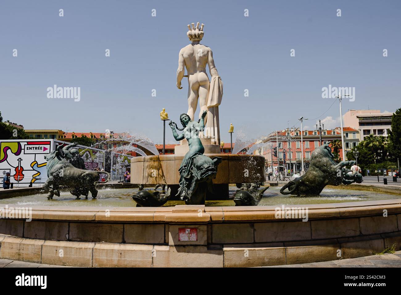Fontaine du Soleil in Place MassÃ©na a Nizza, Francia Foto Stock