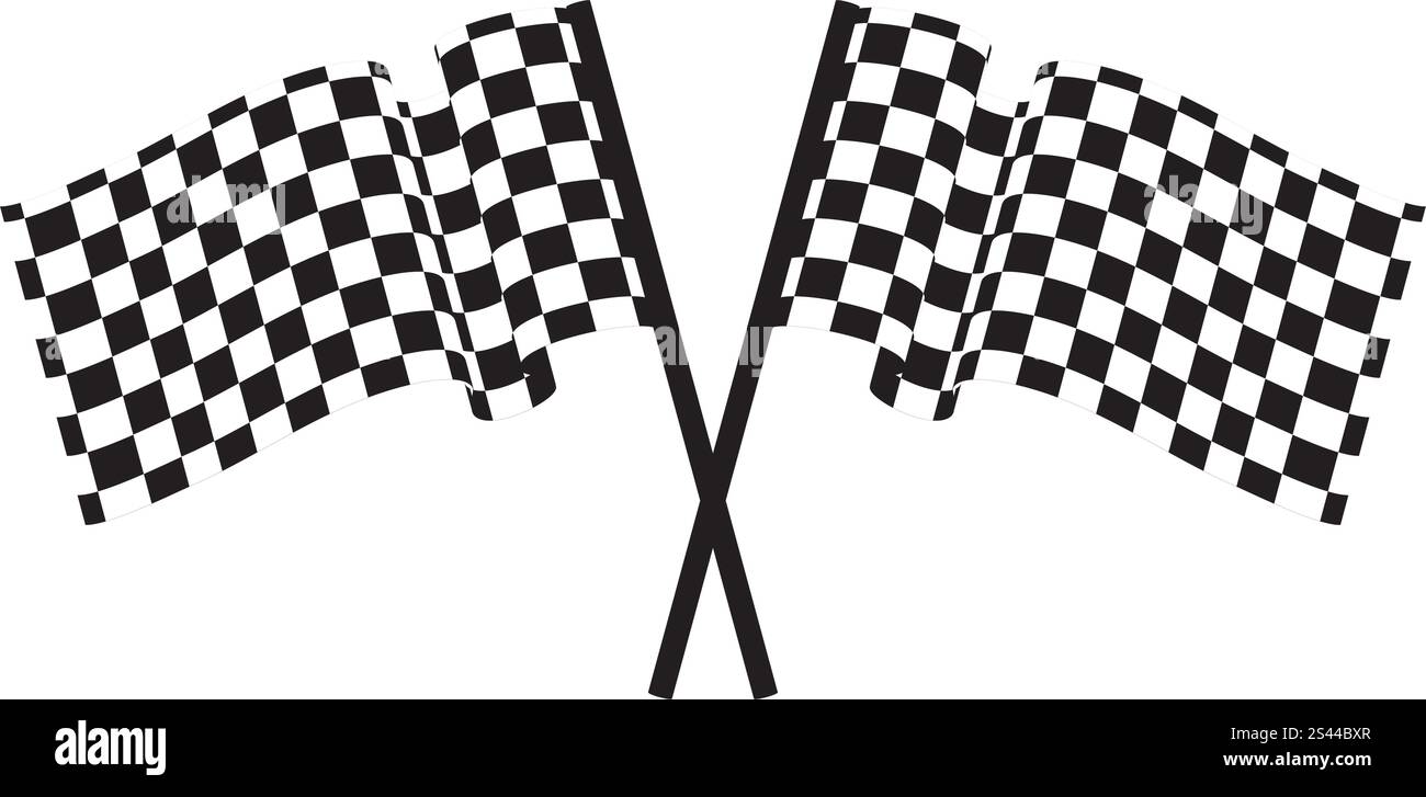 Bianco e nero controllato racing bandiera. Illustrazione Vettoriale. Illustrazione Vettoriale