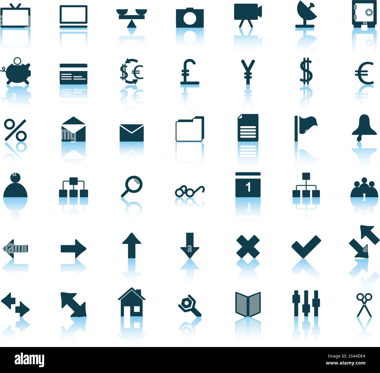 Business e Office insieme di vettori differenti icone sul web Illustrazione Vettoriale