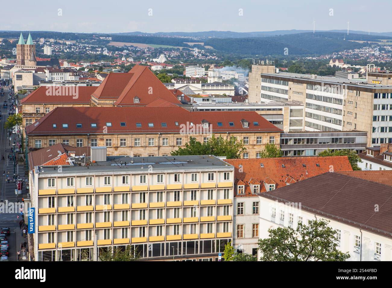 Vista sulla città di Kassel, Königstraße, zona pedonale, Kassel, Germania, Europa Foto Stock