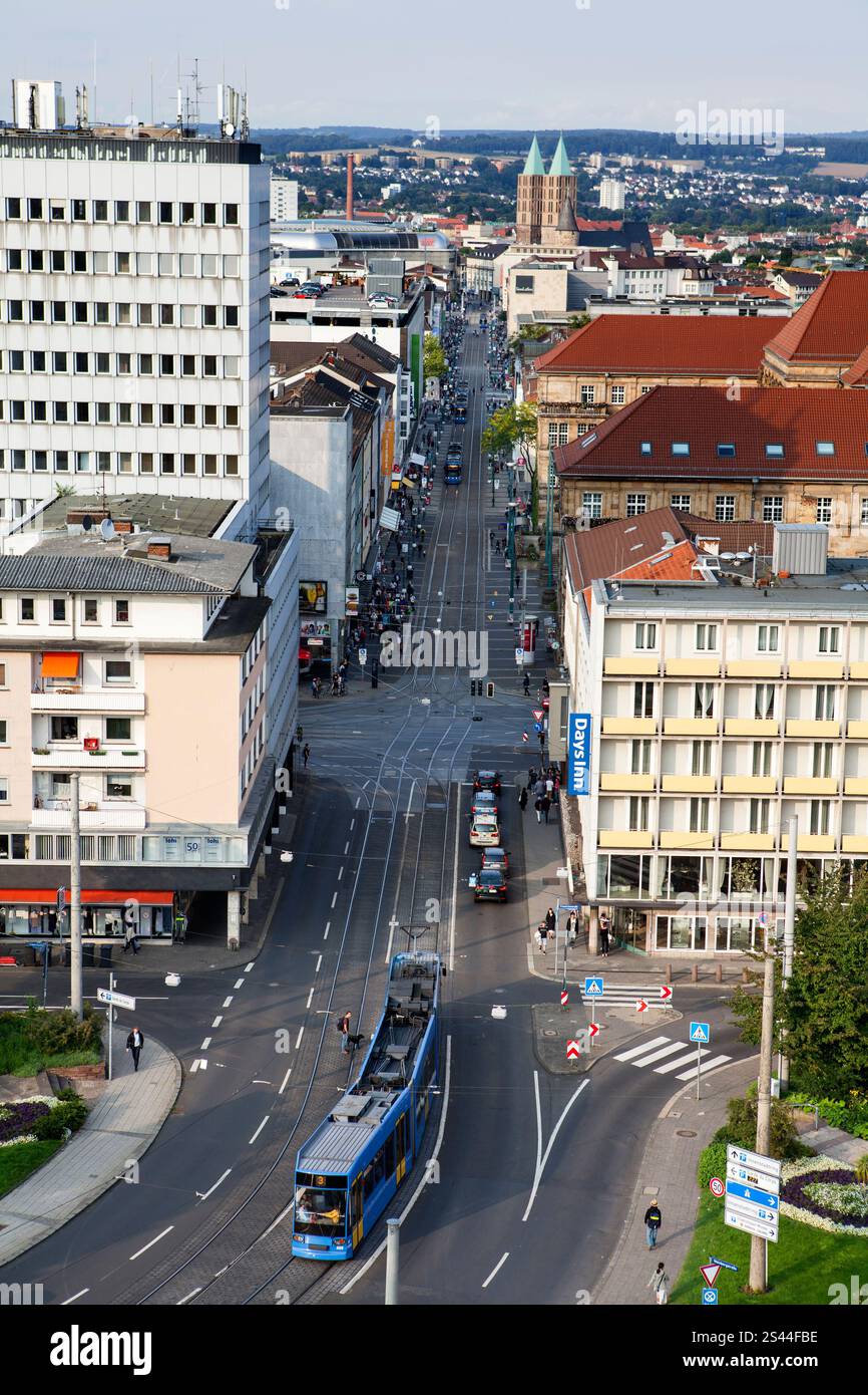 Vista sulla città di Kassel, Königstraße, zona pedonale, Kassel, Germania, Europa Foto Stock