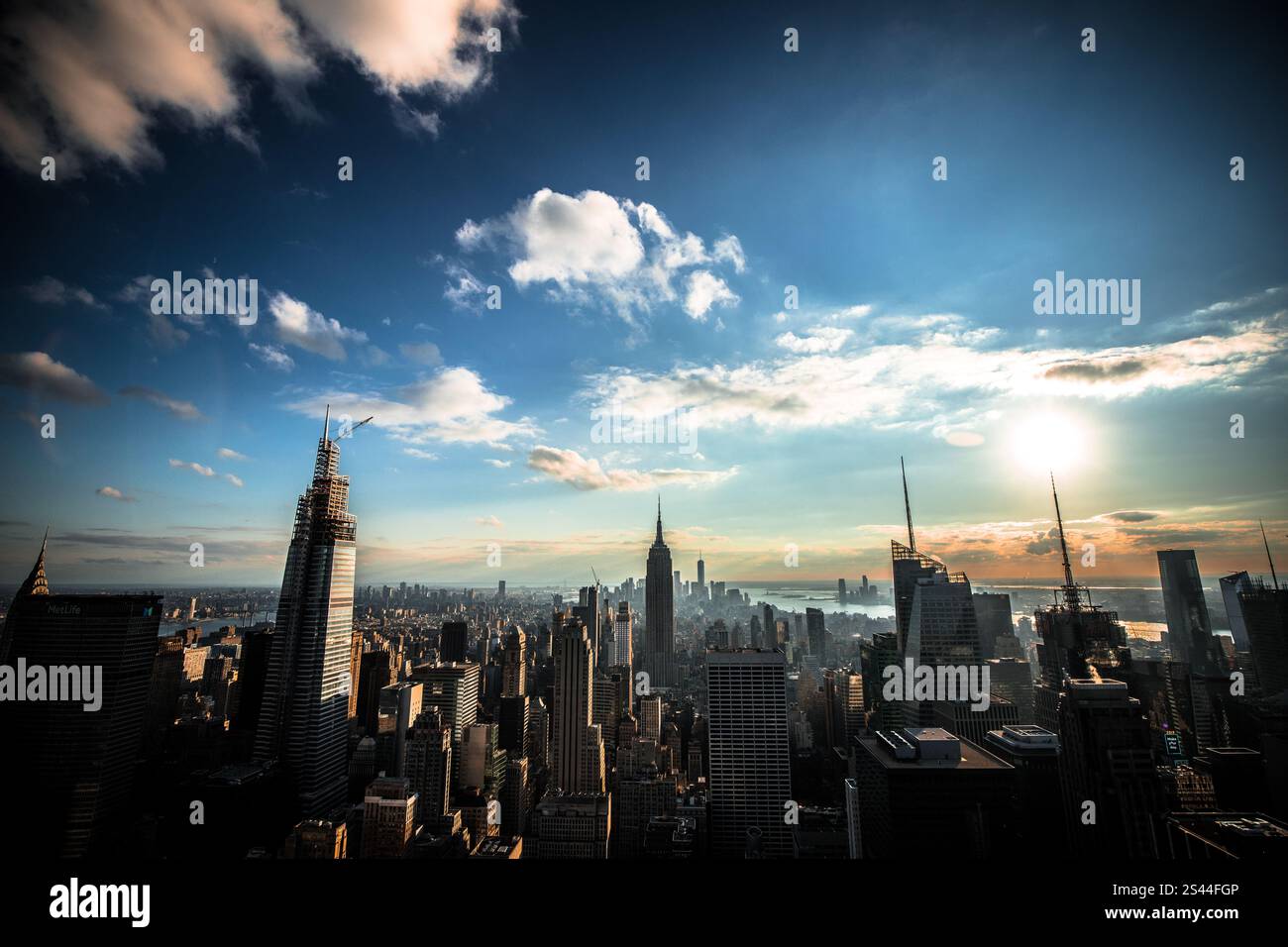 Panorama di New York dal Rockefeller Center e Top of the Rock Foto Stock