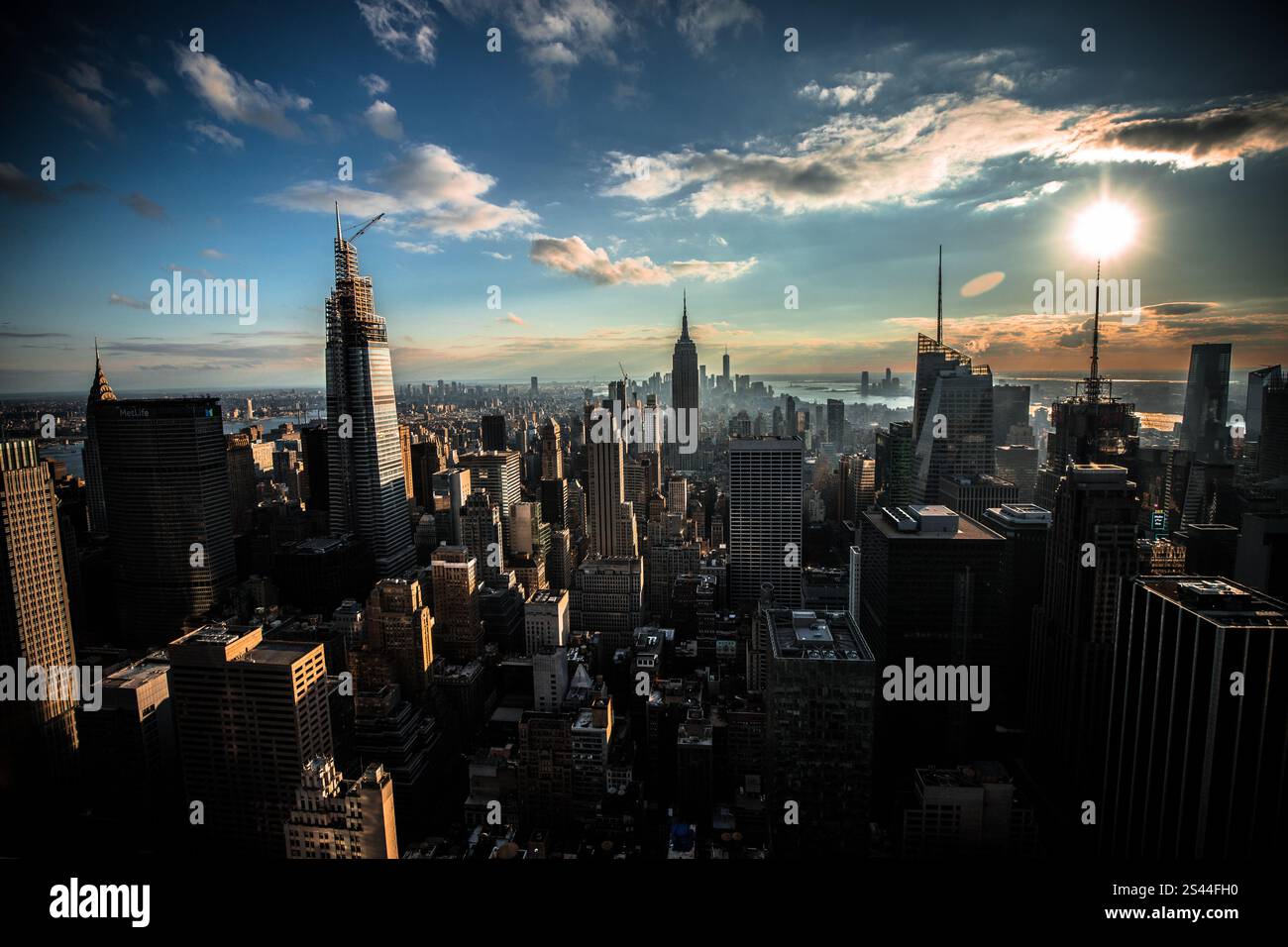 Panorama di New York dal Rockefeller Center e Top of the Rock Foto Stock