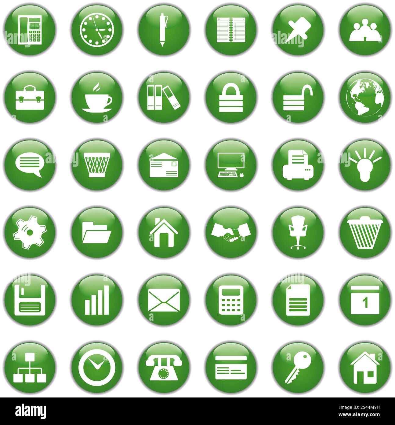 Business e Office insieme di vettori differenti icone sul web Illustrazione Vettoriale