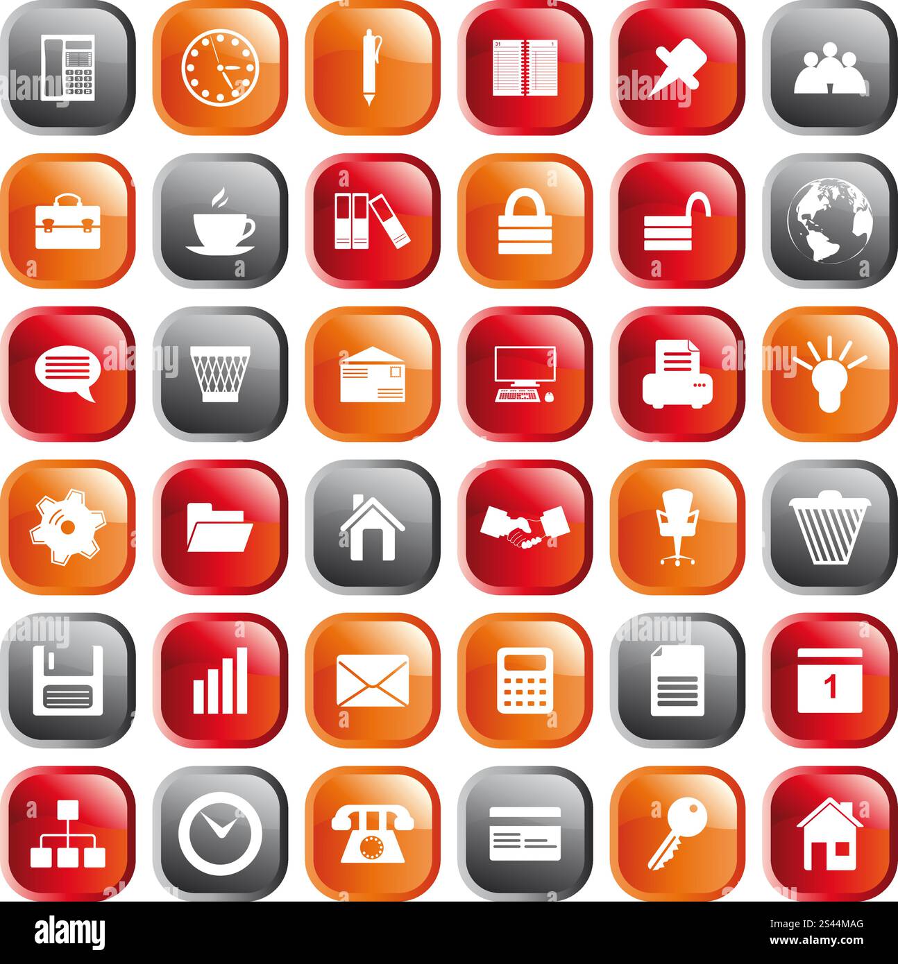 Business e Office insieme di vettori differenti icone sul web Illustrazione Vettoriale