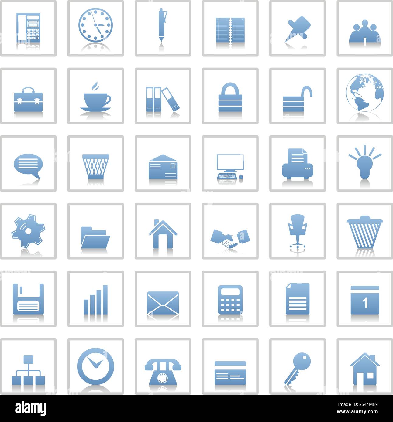 Business e Office insieme di vettori differenti icone sul web Illustrazione Vettoriale