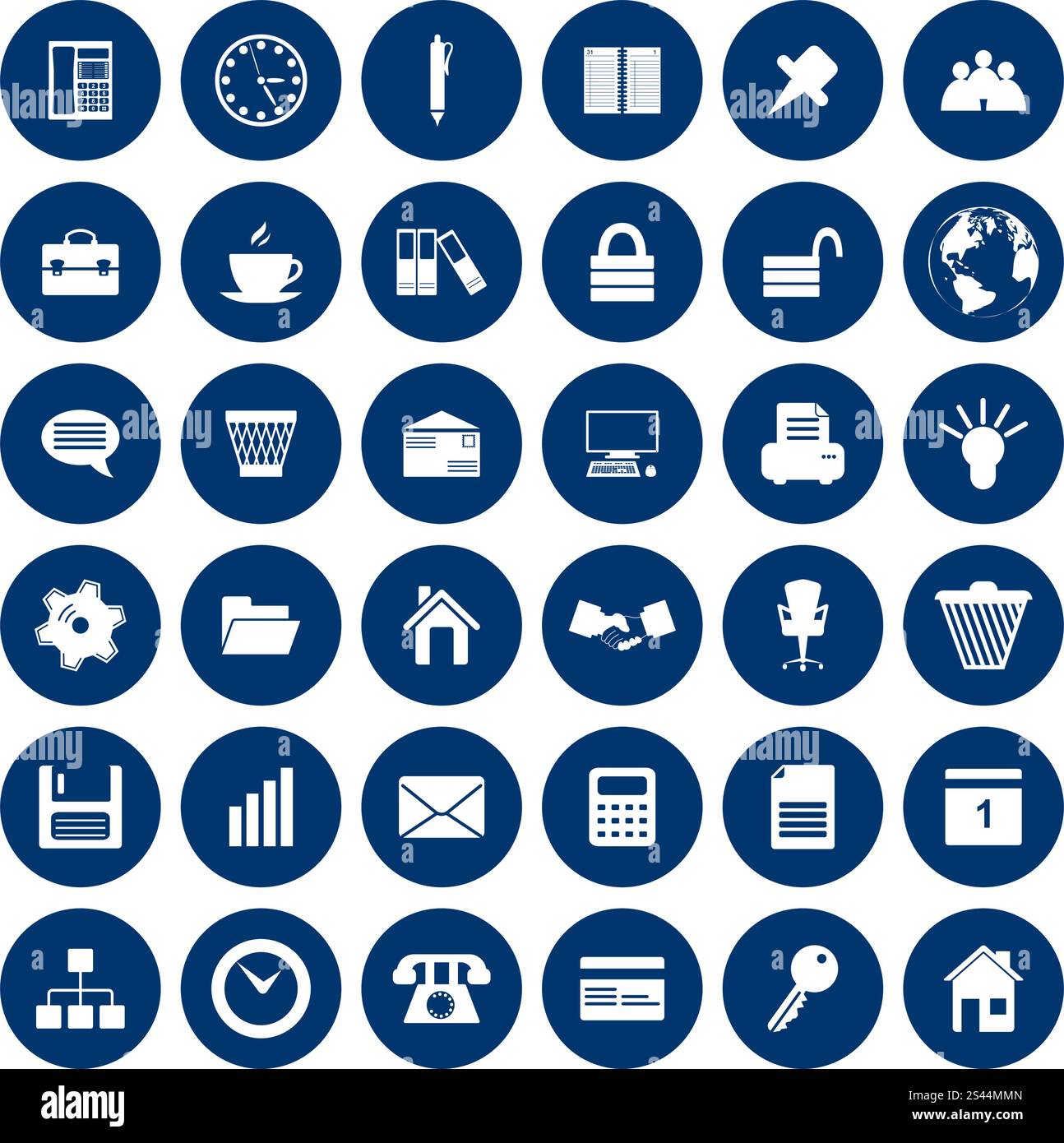 Business e Office insieme di vettori differenti icone sul web Illustrazione Vettoriale