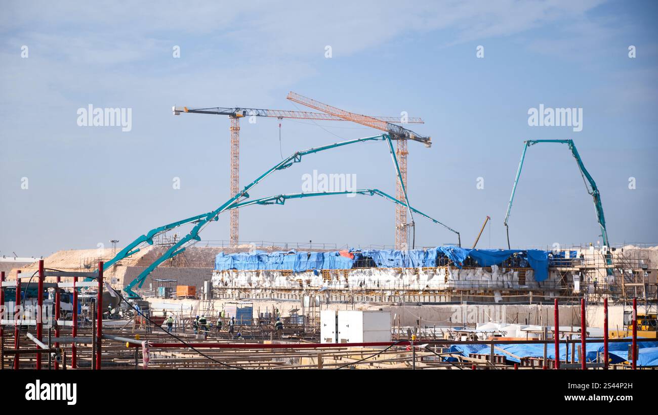 Macchine edili in cantiere Foto Stock