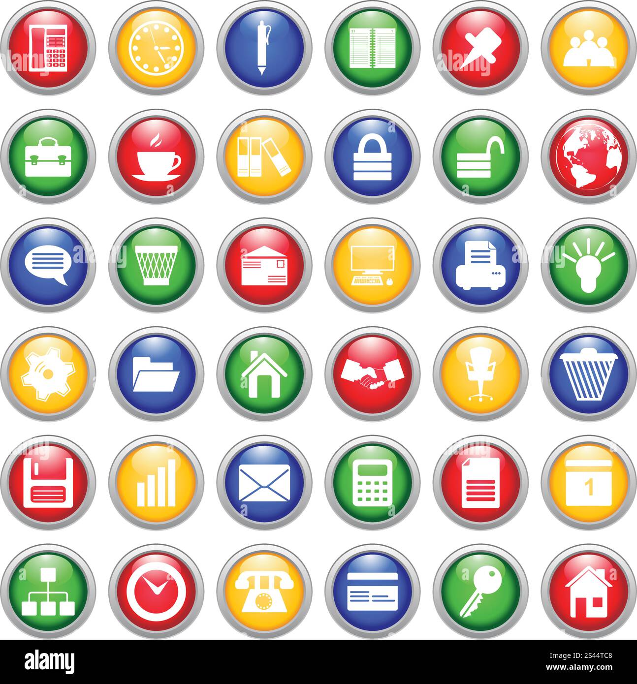 Business e Office insieme di vettori differenti icone sul web Illustrazione Vettoriale