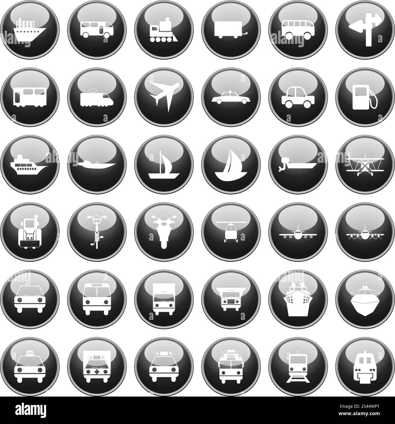 Set di trasporto del vettore diverso web icone Illustrazione Vettoriale