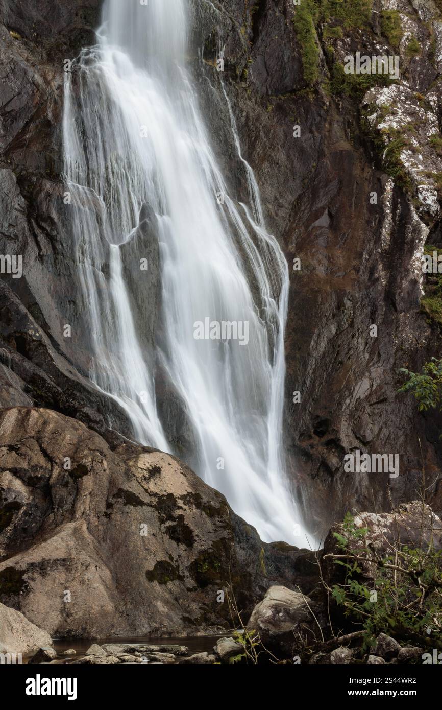 Aber Falls nel Parco Nazionale di Snowdonia, Galles del Nord Foto Stock