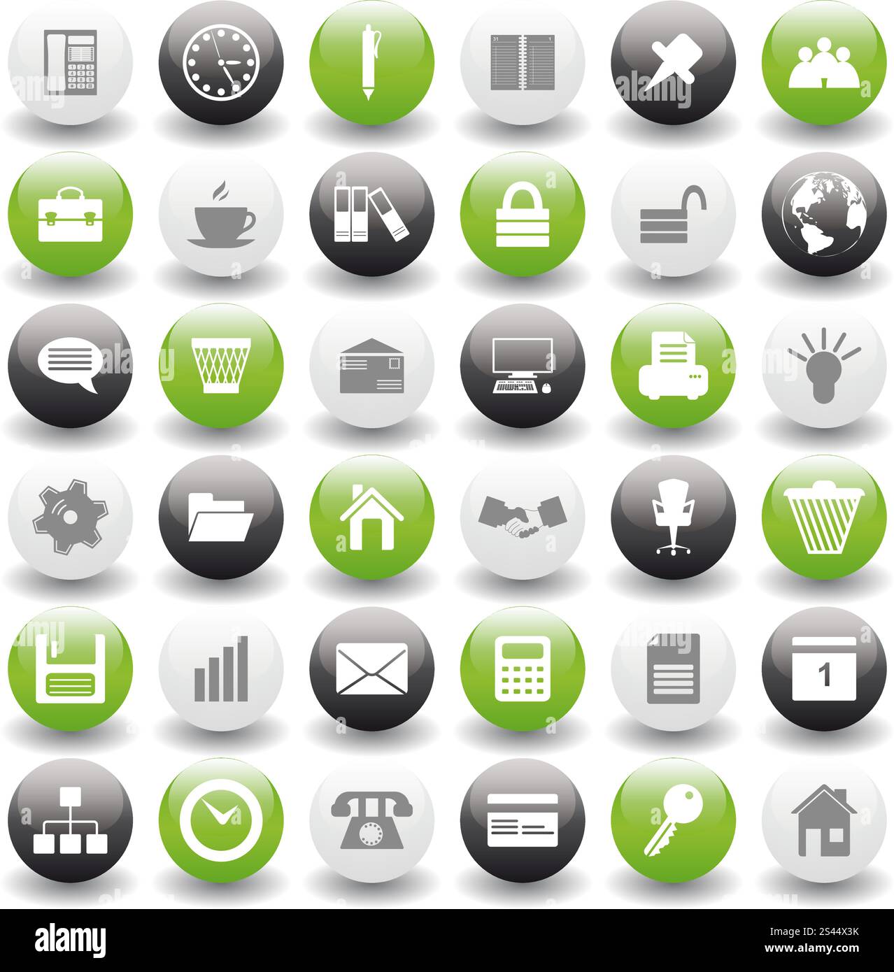 Business e Office insieme di vettori differenti icone sul web Illustrazione Vettoriale