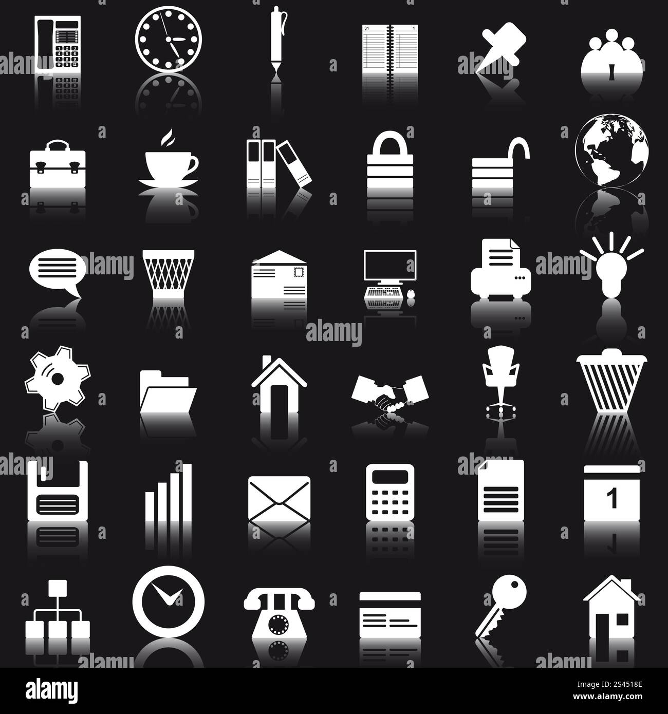 Business e Office insieme di vettori differenti icone sul web Illustrazione Vettoriale