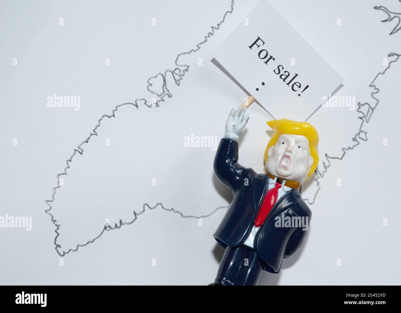 Groenlandia in vendita? Chiede una bambola Donald Trump, Danimarca, 10 gennaio 2025 Foto Stock