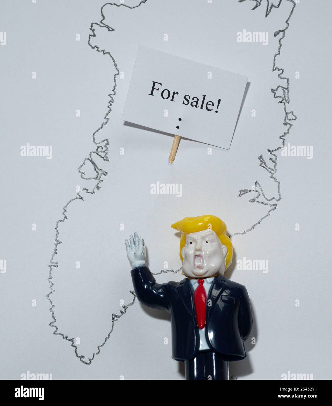 Groenlandia in vendita? Chiede una bambola Donald Trump, Danimarca, 10 gennaio 2025 Foto Stock